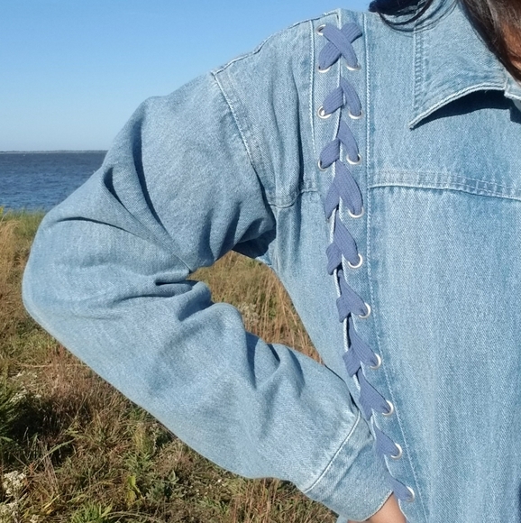 𝙇𝘼𝙎𝙏 𝙊𝙉𝙀 | CROSS MY HEART DENIM BLUE JACKET - Picture 7 of 11